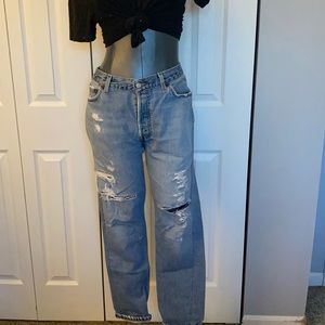 Fabulous altered Re/Done distressed Levi’s button fly. Best jeans ever!!!!!